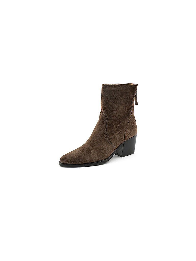 Stiefelette PAUL GREEN "Paul Green Stiefelette Veloursleder", Damen, Gr. 38, erde, Veloursleder, Schuhe Stiefelette